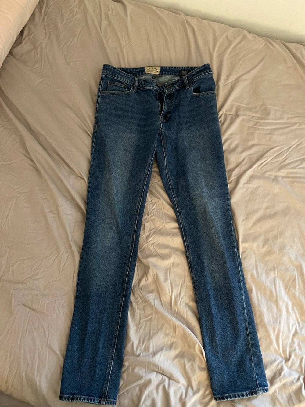 Straight-Leg Men's Jeans in Dark Blue Denim